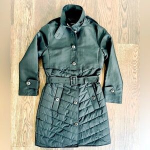NEW- WTA Karen Millen Trench Coat. Black. Size US2